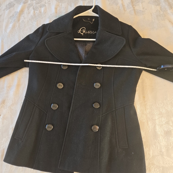 Black Guess Wool Button Down Long Sleeve 22HET908 228MW487 WORN A FEW TIMES - Picture 8 of 9